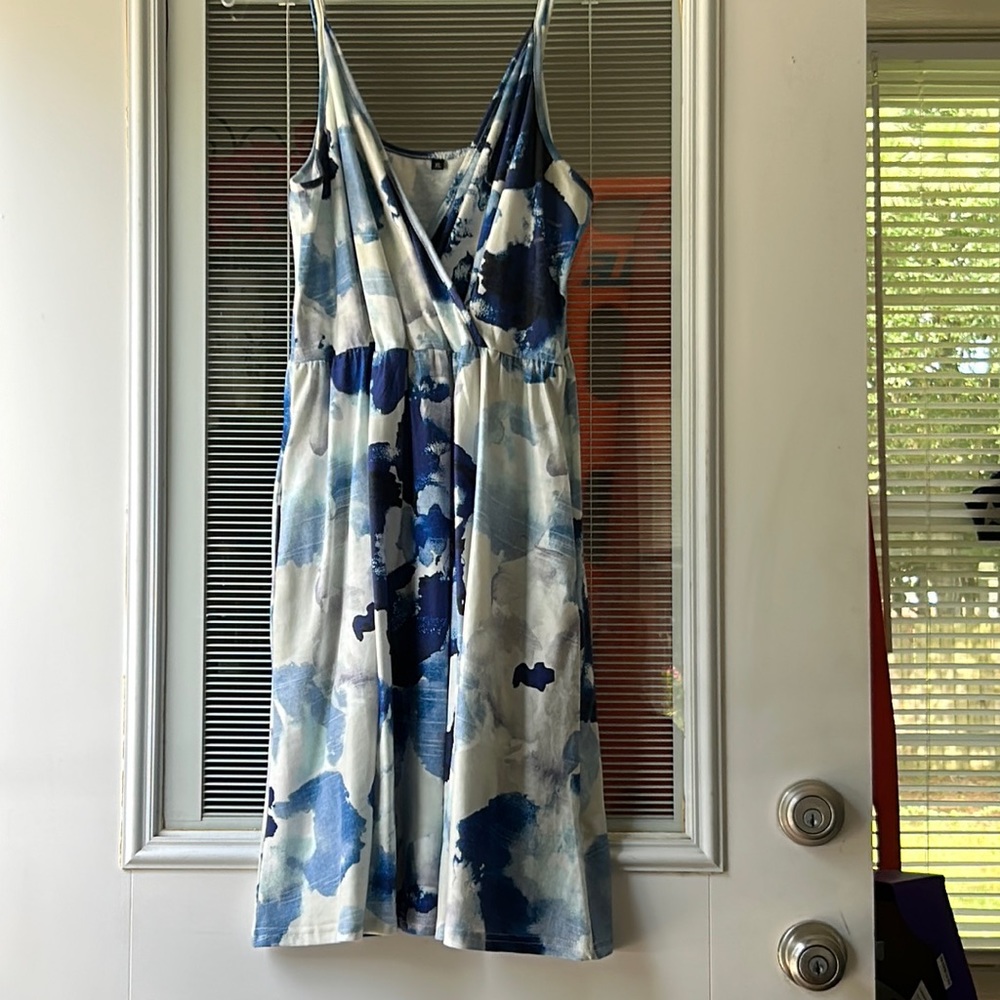 Blue and white summer dress